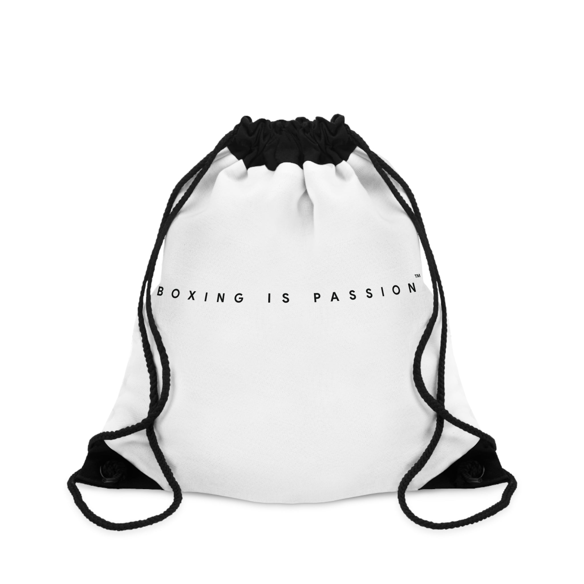 Boxing is Passion™ White Drawstring Bag (minimalistic)