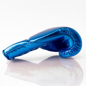 Metallic Light Blue Lace Up 14oz Sparring Gloves