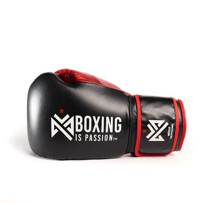Boxing is Passion PRO M3 Velcro Metallic Red Leather Training Boxing Gloves